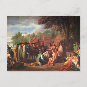 Carte Postale Traité de Penn avec les Indiens