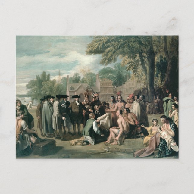 Carte Postale Traité de William Penn avec les Indiens dans (Devant)