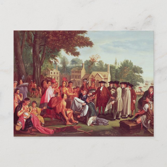 Carte Postale Traité de William Penn avec les Indiens en 1683 (Devant)