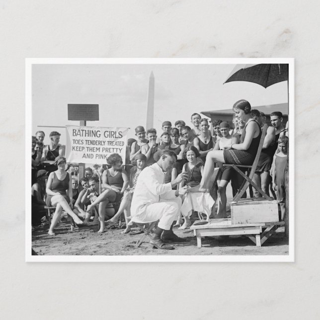 Carte Postale Traitements À La Plage, 1922 (Devant)
