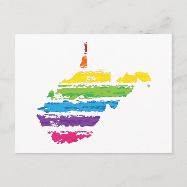 Carte Postale traits de couleur virginie occidentale (Devant)