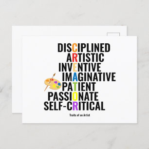 Carte Postale Traits d'un artiste