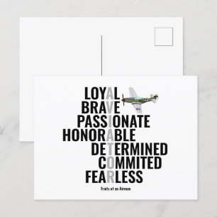 Carte Postale Traits d'un aviateur