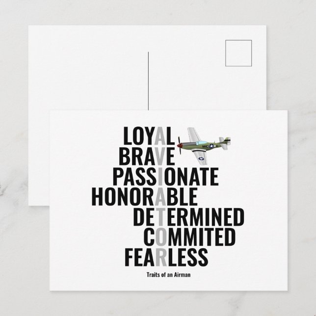Carte Postale Traits d'un aviateur (Devant / Derrière)