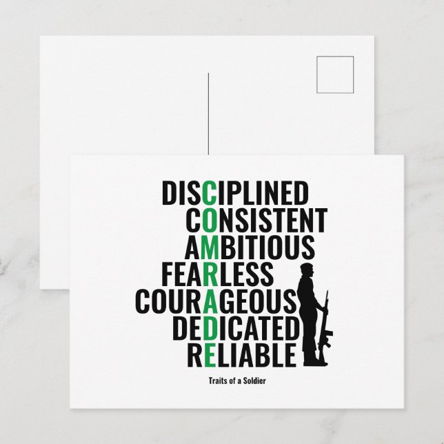 Carte Postale Traits d'un soldat (Devant / Derrière)