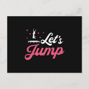 Carte Postale Trampoline Jump Gymnaste Funny Trampolining
