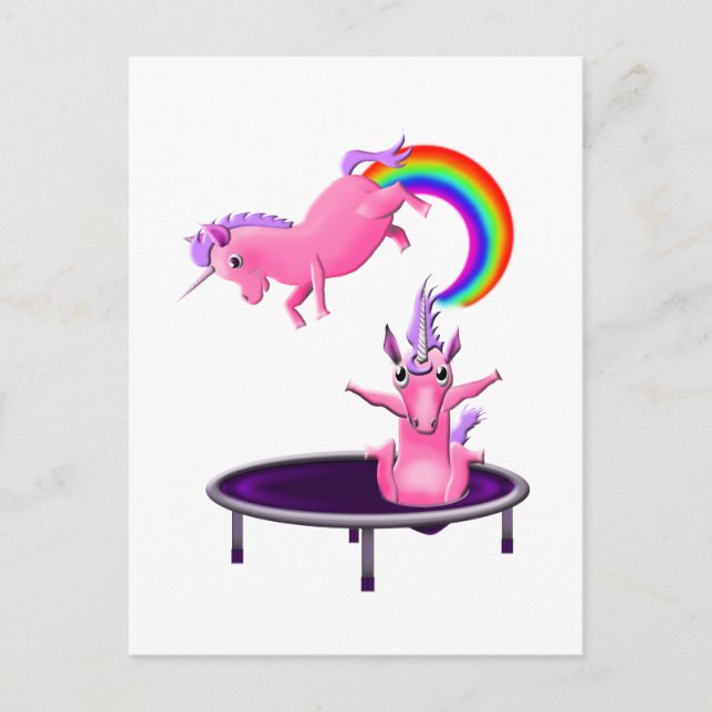 Carte Postale trampoline licorne (Devant)