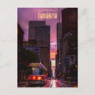 Carte Postale Tramway dans la pluie à Toronto Ontario