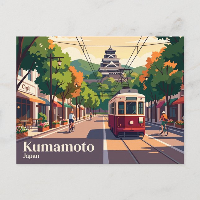 Carte Postale Tramway de Kumamoto Japon (Devant)