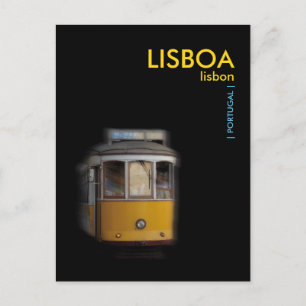Carte Postale Tramway de Lisbonne jaune - LISBOA