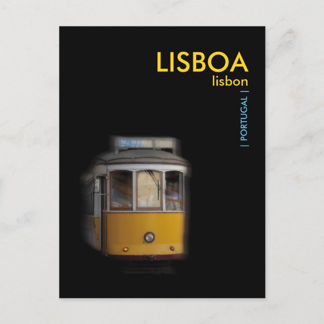 Carte Postale Tramway de Lisbonne jaune - LISBOA (Devant)