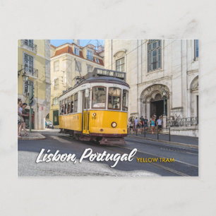 Carte Postale tramway jaune à lisbonne, portugal
