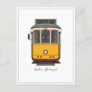 Carte Postale Tramway jaune de Lisbonne Portugal  Vue avant
