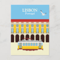Tramway jaune de Lisbonne style vintage