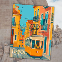 Tramway jaune Lisbonne Portugal Voyage Art Europe