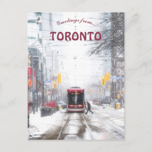 Carte Postale Tramway par une journée enneigée à Toronto Ontario