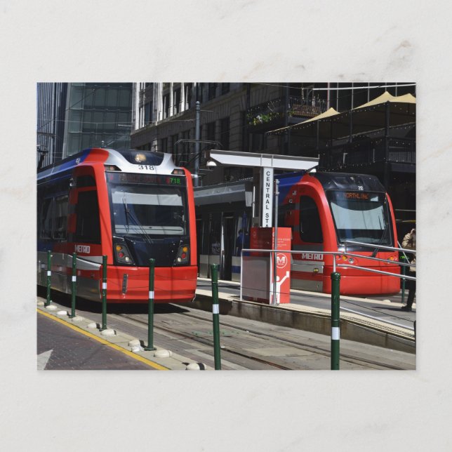 Carte Postale Tramway rouge Houston Texas US (Devant)