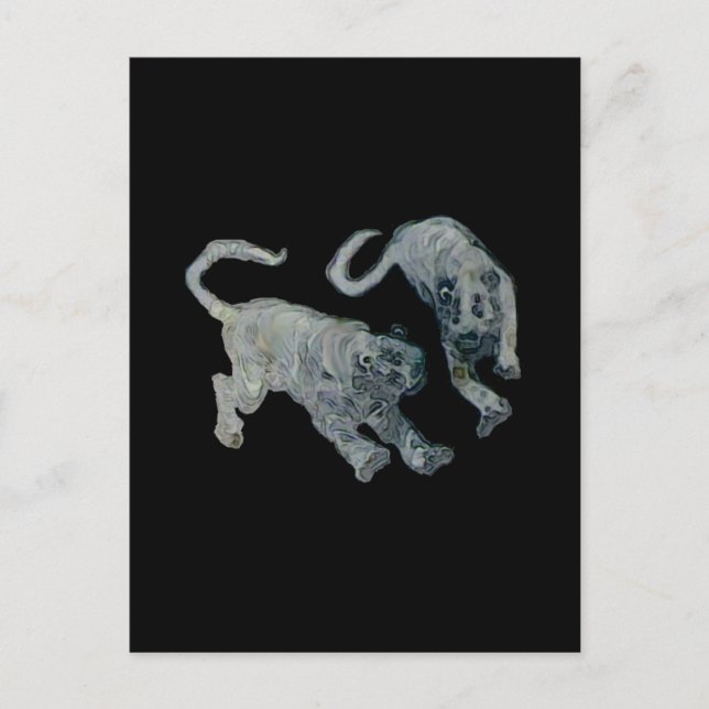 Carte Postale Tran Carré noir Xian China 2002 Ghost Tigers (Devant)