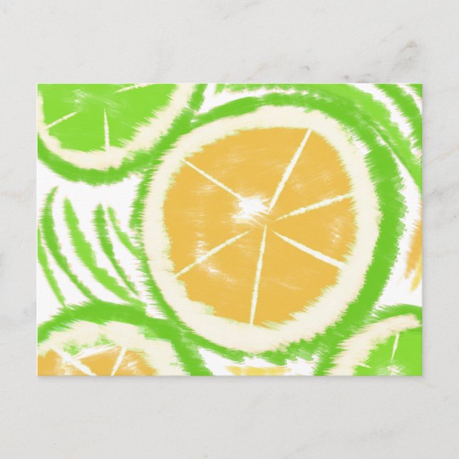 Carte Postale Tranche de citron vert tie dye abstrait (Devant)