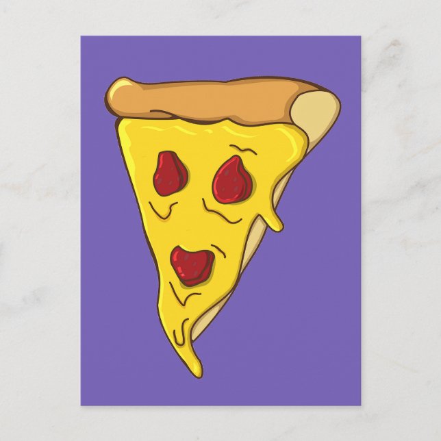 Carte Postale Tranche de pizza effrayante (Devant)