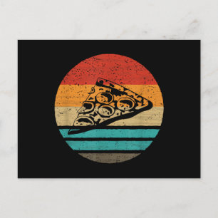 Carte Postale Tranche de pizza style rétro vintage