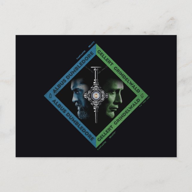 Carte Postale Tranche sanguine Dumbledore & Grindlewald Graphiqu (Devant)