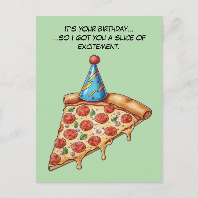 Carte Postale Tranches d'anniversaire avec humour sec (Devant)