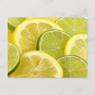 Carte Postale Tranches de citron et de citron vert