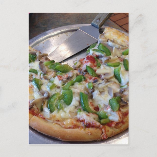Carte Postale Tranches de pizza végétarienne (Devant)