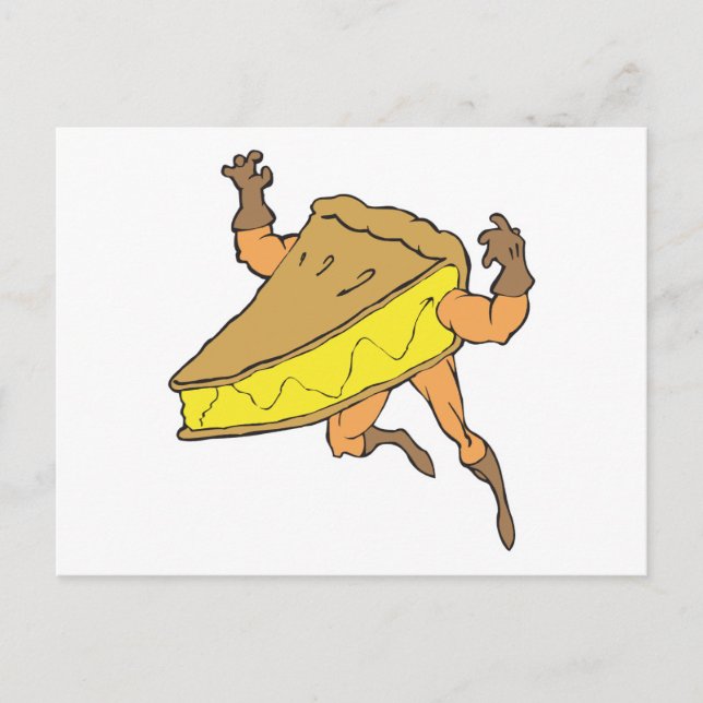 Carte Postale tranches de tarte au potiron forte super-héros de  (Devant)