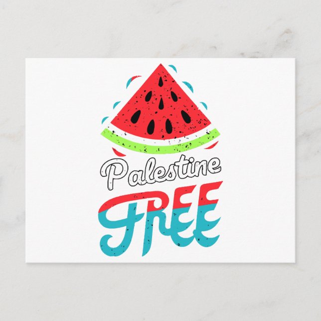 Carte Postale Tranches paisibles Watermelon Free Palestine - Sou (Devant)