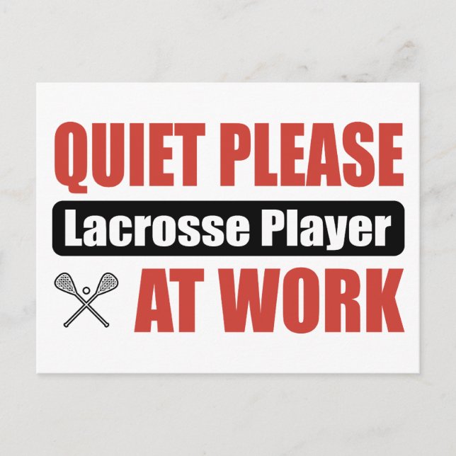 Carte Postale Tranquille S'Il Vous Plaît Lacrosse Player Au Trav (Devant)