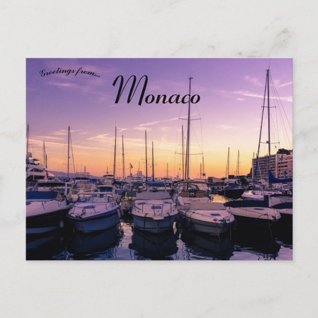 Carte Postale Tranquillité du soir à Port Hercule Monaco (Devant)