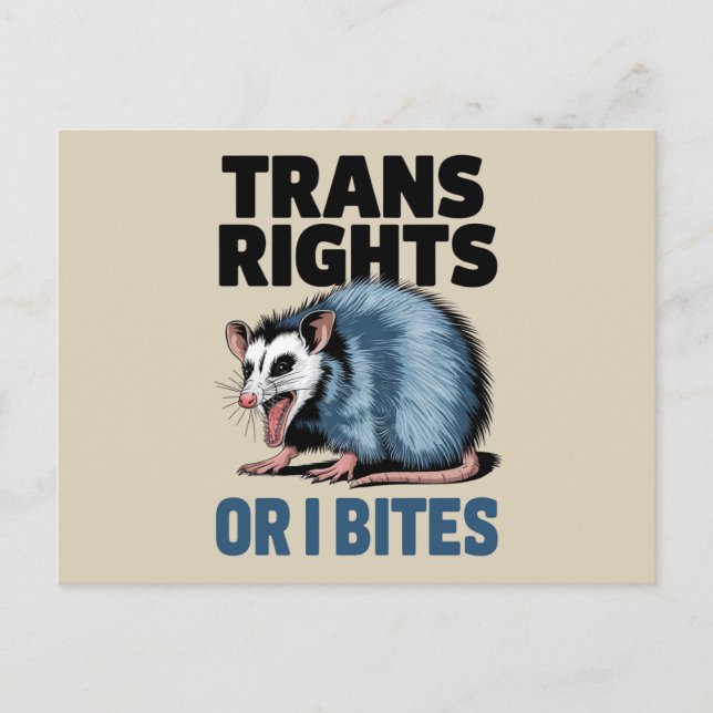 Carte Postale Trans Droits Ou Je Mords Gay Funny Lgbtq Pride (Devant)