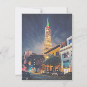 Carte Postale TransAmerica illuminé San Francisco