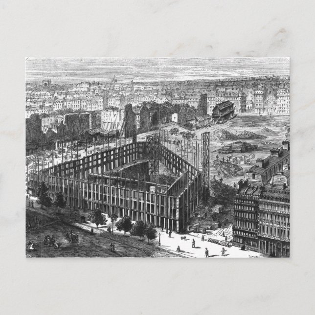 Carte Postale Transformation de Paris : Bâtiment en 1861 (Devant)