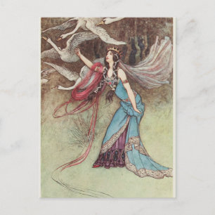 Carte Postale Transformé en cygnes -