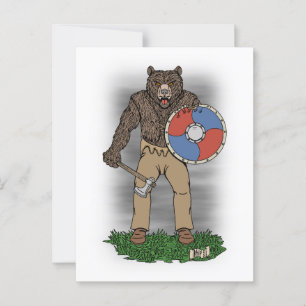 Carte Postale Transformé Viking Berserker ou Werebear