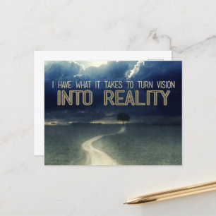 Carte Postale "Transformer la vision en réalité" Motivation Affi