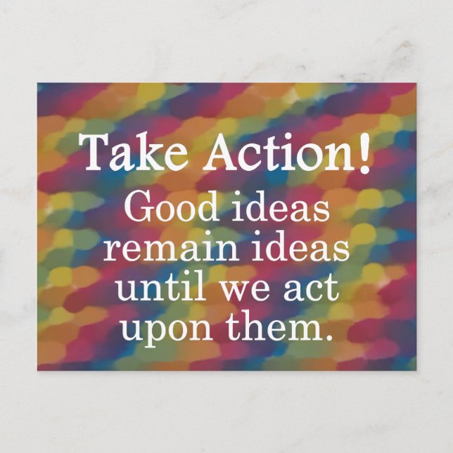 Carte Postale Transformer les bonnes idées en actions positives (Devant)