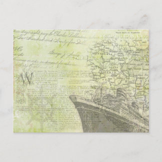 Carte Postale Transporteur de croisière vintage.