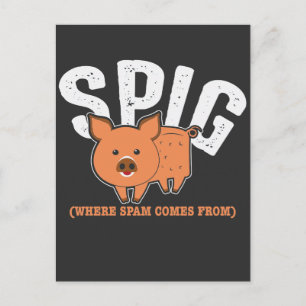 Carte Postale Trash Mail Spam dossier Spig Pig