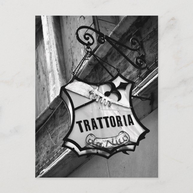 Carte Postale Trattoria Sign Postcard (Devant)