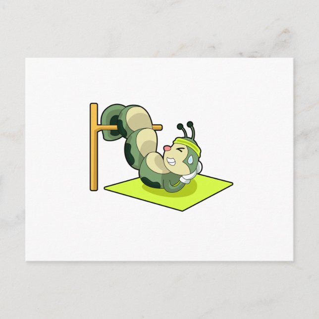 Carte Postale Travail de fitness ABS de chenille (Devant)