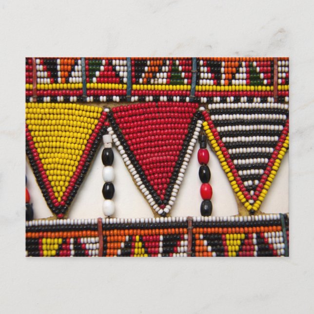 Carte Postale Travail de perles tribal Maasai (Devant)