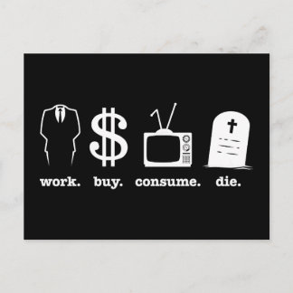 Carte Postale travailler acheter consommer
