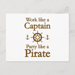 Carte Postale Travailler Comme Une Partie Capitaine Comme Un Pir