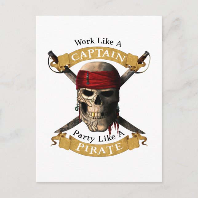 Carte Postale Travailler Comme Une Partie De Capitaine Comme Un  (Devant)