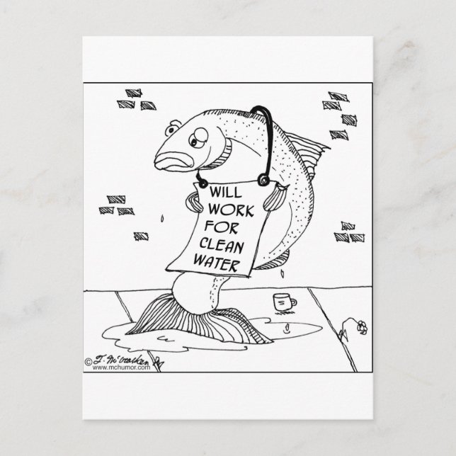 Carte Postale Travaillera Pour L'Eau Propre (Devant)