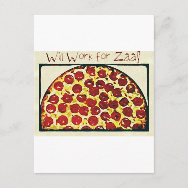 Carte Postale Travaillera pour Pizza (Devant)